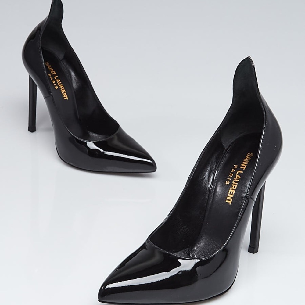 Saint Laurent Paris Black Patent Leather Pumps